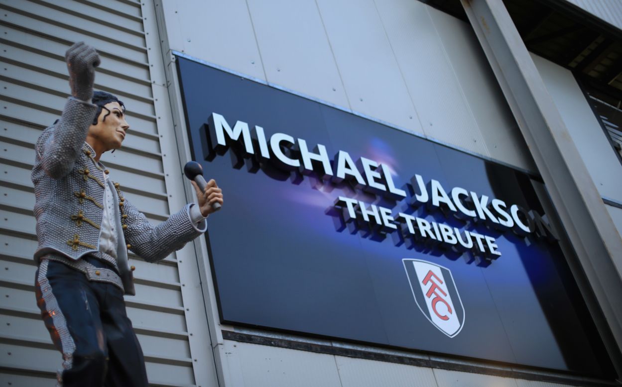 Following the death of Michael Jackson in 2009, Fulham owner Mohamed Al Fayed honored the pop superstar with a giant statue outside the club's Craven Cottage stadium in west London.