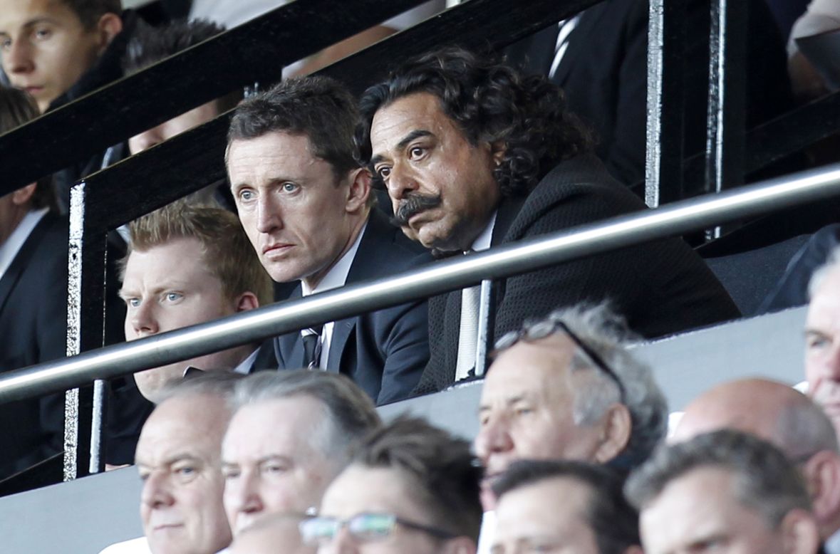 It's been dismal viewing for new Fulham boss Khan (center right) as he watched the club tumble out of the Premier League in his first season in charge.