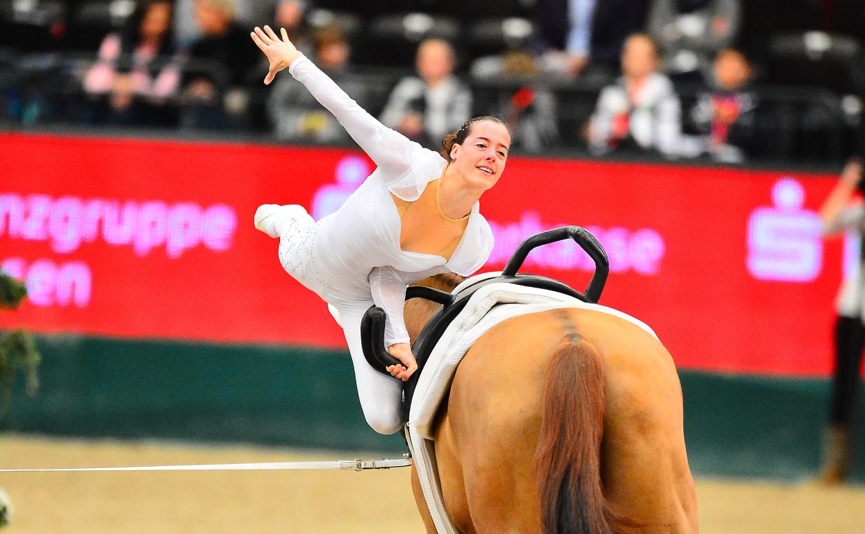 Italy's Anna Cavallaro, seen competing at a vaulting World Cup in the German city of Leipzig, is expected to challenge Eccles for world gold this year.