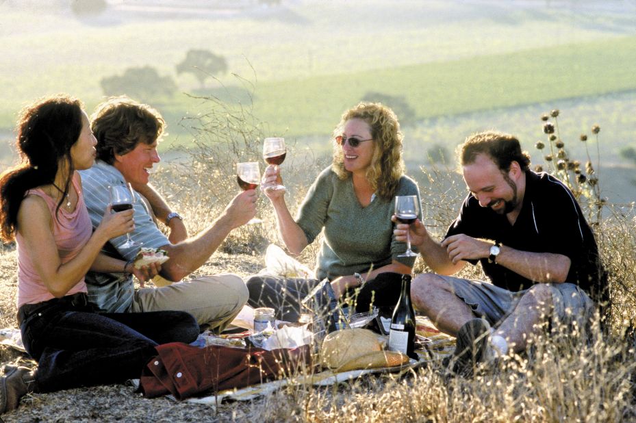 The "Sideways" gang picnicked off the roadside in Southern California's Santa Ynez Valley. If you'd rather sit at a table, the Hitching Post II in Buellton (where Miles met Maya in the movie) is legendary for its barbecued steaks.  