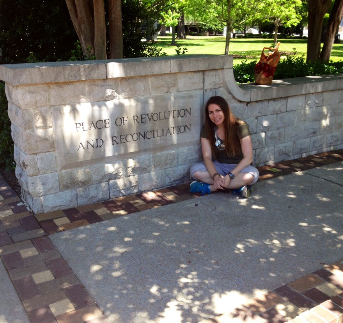 Kearl visited Kelly Ingram Park in Birmingham as part of her 50th-state visit to Alabama.