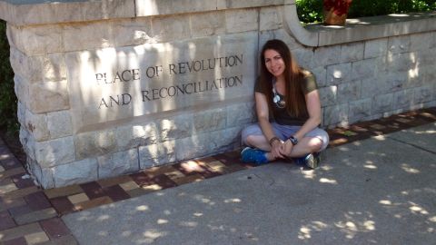 Kearl visited Kelly Ingram Park in Birmingham as part of her 50th-state visit to Alabama.