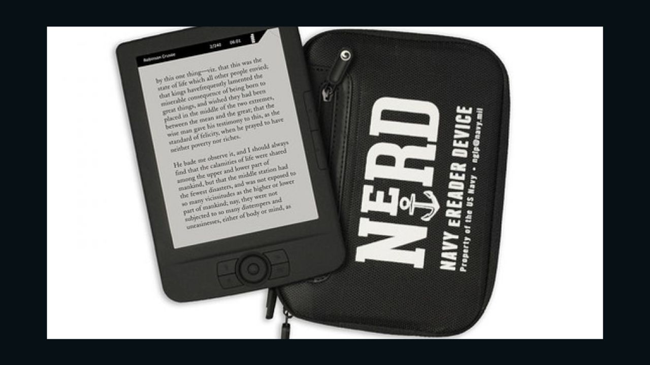 Sailors aboard U.S. Navy vessels will be given these e-readers, preloaded with hundreds of books.
