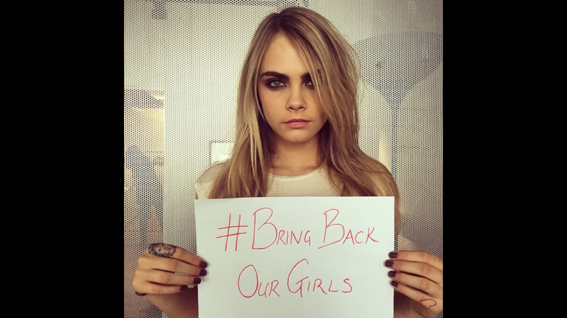 British supermodel Cara Delevingne posted this photo on her <a href="index.php?page=&url=http%3A%2F%2Finstagram.com%2Fp%2FnvWQAHjKOW%2F" target="_blank" target="_blank">Instagram account</a> saying, "Everyone help and raise awareness #regram #repost or make your own!"
