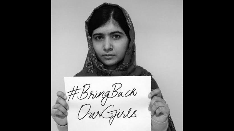 Malala Yousafzai, the world's most famous advocate for girls' right to education, says that "girls in Nigeria are my sisters." <a href="index.php?page=&url=https%3A%2F%2Ftwitter.com%2FMalalaFund%2Fstatus%2F462708353945194496%2Fphoto%2F1" target="_blank" target="_blank">This photo</a> was posted to the @MalalaFund Twitter account on May 6.