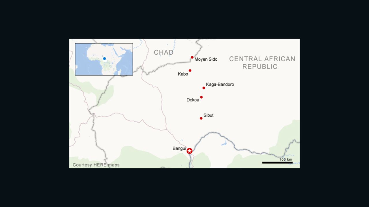 Map: Refugee convoy journey in CAR