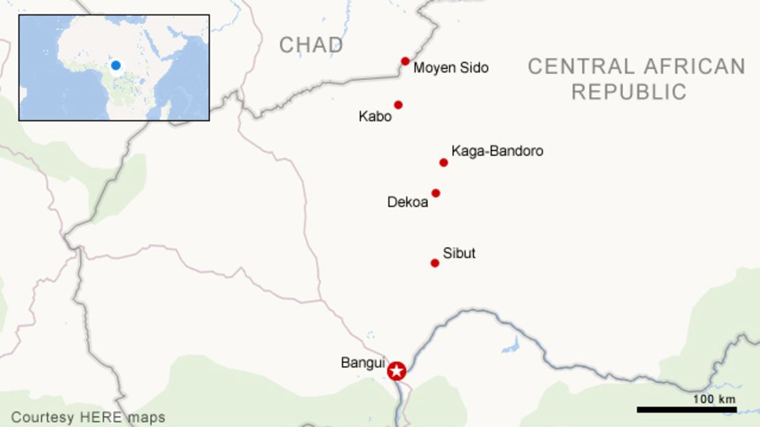 Map: Refugee convoy journey in CAR