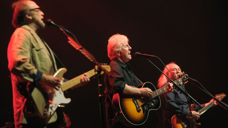 David Crosby, Stephen Stills and Graham Nash came together in the late 1960s and have continually split and reformed through the decades. According to The Rolling Stone Encyclopedia of Rock & Roll, Young had become a respected elder statesman of rock by the 1990s. Nash, meanwhile, had become a successful photographer while Crosby had become ill and received a liver transplant. Here, Crosby, Stills and Nash perform in front of a crowd at the Sands Bethlehem Event Center, in Bethlehem, Pennsylvania, 2012.  