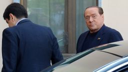 Silvio Berlusconi arrives at Fondazione Sacra Famiglia in Cesano Boscone on May 9, 2014 in Milan, Italy. 