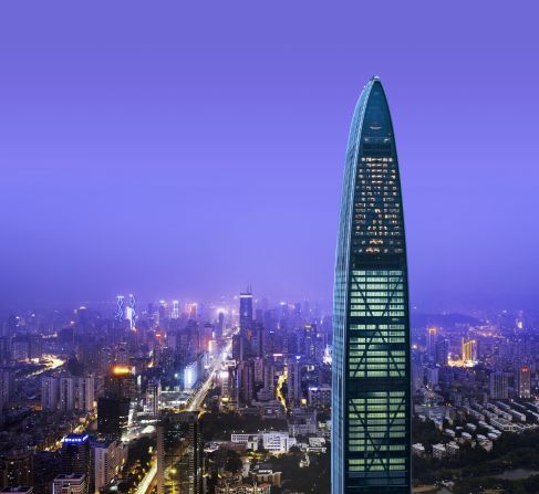 <strong>St. Regis Shenzhen, Shenzhen</strong><br /><strong>Architect:</strong> Sir Terry Farrell<br /><strong>Status:</strong> Opened in 2012 <br /><strong>Rooms:</strong> 300<br /><strong>Fast fact:</strong> St. Regis Shenzhen is located on the top 28 floors of the Kingkey 100 -- the tallest building in Shenzhen. The hotel's 28-meter indoor pool, with floor-to-ceiling windows, offers fantastic views of the sprawling city below. <br /><a href="index.php?page=&url=http%3A%2F%2Fwww.starwoodhotels.com%2Fstregis%2Fproperty%2Foverview%2Findex.html%3FpropertyID%3D3651" target="_blank" target="_blank"><em>St. Regis Shenzhen</em></a><em>, No. 5016 Shennan Road East, Luohu District. Shenzhen, Guangdong +86 755 8308 8888</em>