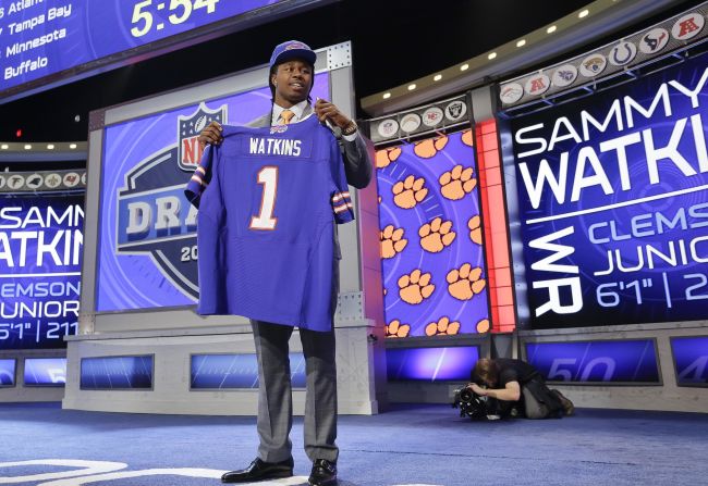 The Buffalo Bills traded up to No. 4 to take Clemson wide receiver Sammy Watkins.