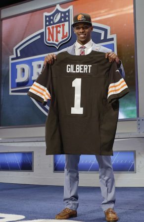 Oklahoma State cornerback Justin Gilbert went eighth to the Cleveland Browns.