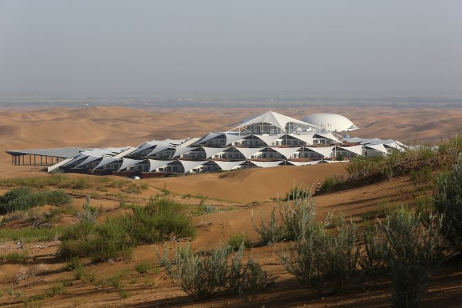 <strong>Desert Lotus Resort, Inner Mongolia</strong><br /><strong>Architect: </strong>PLaT Architects<br /><strong>Status:</strong> Construction complete, opening TBA<br /><strong>Rooms: </strong>384<br /><strong>Fast fact: </strong>Part of Inner Mongolia's Xianghawan Resort in the Kubuqi Desert, the Desert Lotus is completely free of tiles and bricks, built with eco-friendly materials to utilize solar, water and wind energy in the desert.<br /><a target="_blank" target="_blank"><em>Ziangshawan Resort</em></a><em>, Zhungeer South Road 11, Dongsheng District, Erods, Inner Mongolia; +86 477 396 3366 </em>
