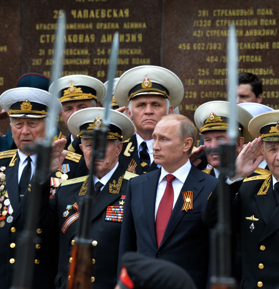 Russia's President Vladimir Putin visits the Crimean port of Sevastopol in May 2014.