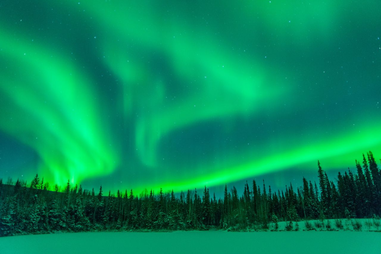 There are only a few hours of daylight in midwinter Fairbanks. All the better for enjoying the spectacle of the Aurora Borealis.