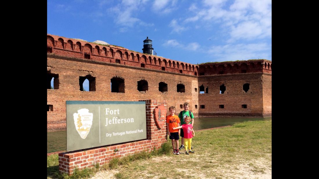 Hussey's family spent a night camping at the remote Dry Tortugas National Park, about 68 miles off the coast of Key West. While visiting, Hussey's children learned that conspirators in Abraham Lincoln's death were imprisoned there in the Civil War-era Fort Jefferson. Later in their sabbatical, they visited Ford's Theatre, where Lincoln was shot. Both visits prompted discussions about the Civil War and Lincoln's presidency.
