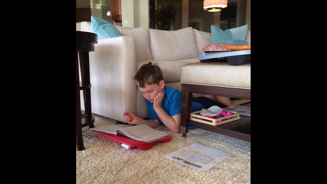 During the sabbatical, Hussey's sons used library books and blog entries for reading and writing work. In math, the boys used the same textbooks as their classmates back home.