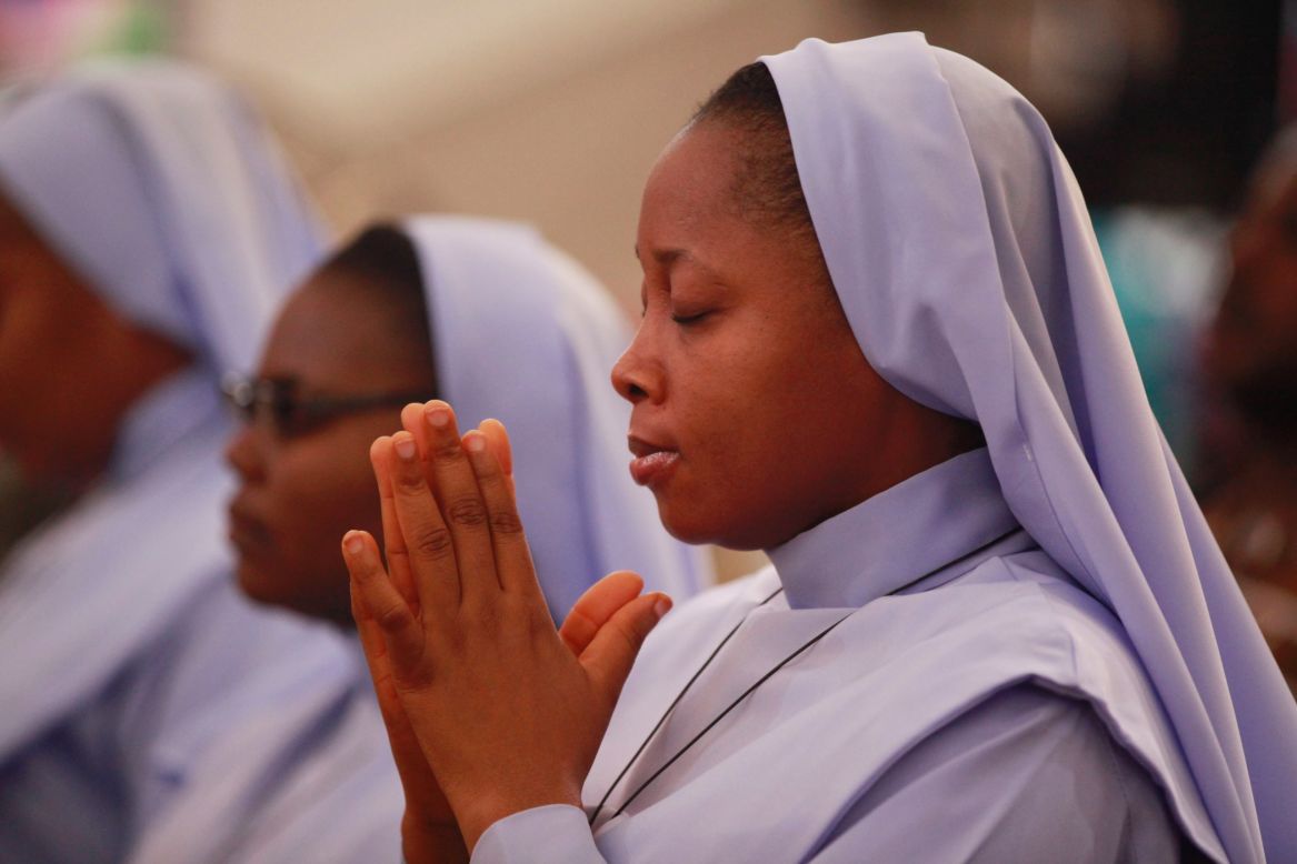 Catholics nuns pray in Abuja on May 11.