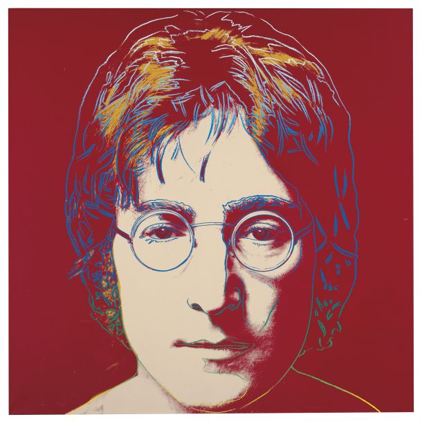 This painting of ex-Beatle John Lennon is up for auction with a price tag of $2,500,000-$3,500,000 at the Post-War and Contemporary Evening sale at Christie's New York. <em>John Lennon</em> was painted between 1985/6 and is marked with the Estate of Andy Warhol stamp. 