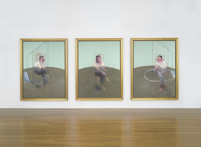 Painted in 1984, this Francis Bacon triptych <em>Three Studies for a Portrait of John Edwards</em> is one of the most anticipated pieces up for auction at Christie's on May 13. It will be sold for an estimated $80 million according to Christie's. 