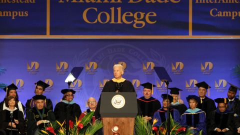 The vice president of the United States gives the commencement addresses at Miami-Dade College on May 3. He later spoke at the University of South Carolina on May 9 and his alma mater, the University of Delaware, on May 31.<br />