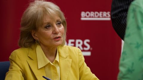 Walters signs copies of her book "Audition: A Memoir" for customers at Borders Books in Vienna, Virginia, on May 8, 2008. The book reflects on her lonely childhood and illustrious career as well as an affair with married, black Republican Sen. Edward W. Brooke of Massachusetts that finally ended when they decided that disclosure could ruin their respective careers.