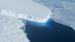 An undated handout photo provided by NASA shows the Thwaites Glacier in the West Antarctic.