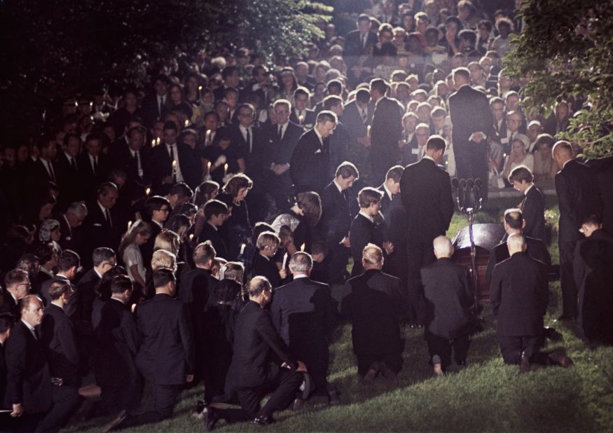 Mourners at the burial of Sen. Robert F. Kennedy at Arlington National Cemetery on June 8, 1968. 