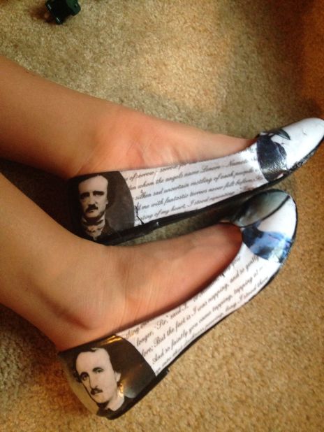 Flats "match everything and they're always so comfortable," said <a href="http://ireport.cnn.com/docs/DOC-1127004">Kylee Copeland</a>, an independent shoe designer in Pensacola, Florida. She made these Edgar Allan Poe-inspired shoes, her personal favorites, using a decoupage technique.