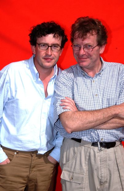 Actor Steve Coogan with the man he portrays in "24 Hour Party People," Tony Wilson. Some cast members pelted each other -- and bystanders -- with dead pigeons on a private Cannes beach in an ill-conceived publicity stunt.