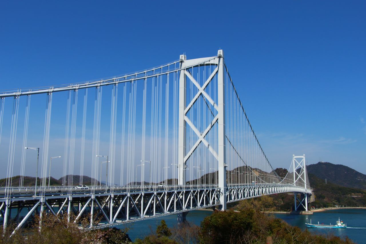 Innoshima Bridge is one of seven bridges on the Shimanami Kaido route.  