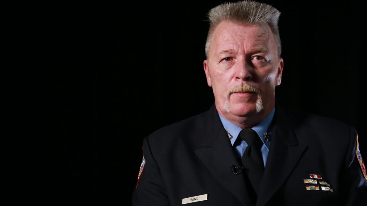 Firefighter James Wind rushed to the scene to help. The first thing he saw was his fire company's heavily damaged truck.