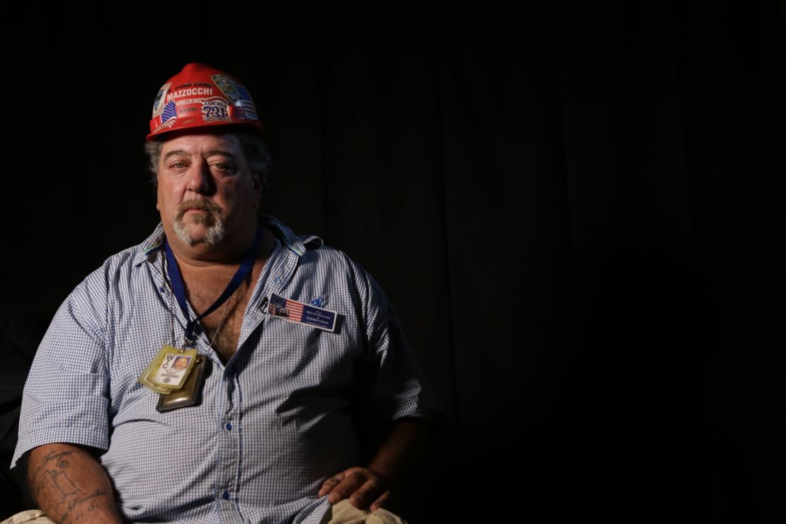 Construction worker Frank Silecchia found a crossbeam in the rubble that resembled a cross. It became a key exhibit at the new museum.