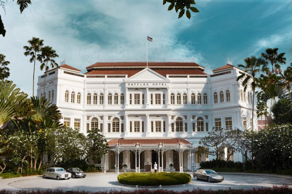 The tour includes a relatively downmarket fifty-buck Gin Sling at Raffles Hotel, Singapore.
