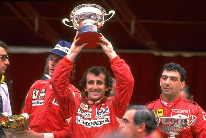 Alain Prost retired from F1 in 1993 after winning the fourth and final world title of his glittering career. The Frenchman won the Monaco Grand Prix four times, and is pictured here after doing so in 1988.