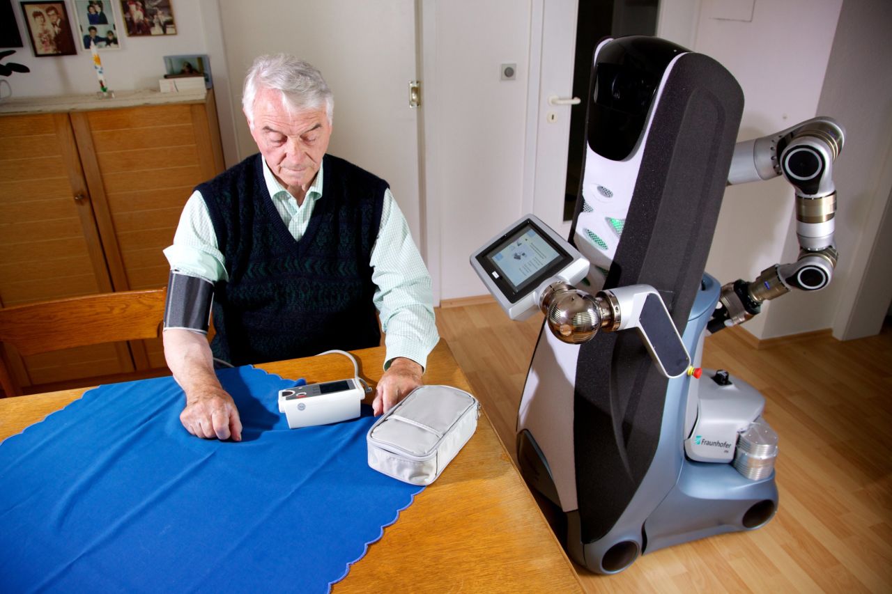 It monitors a person and can recommend activities, such as having a drink.