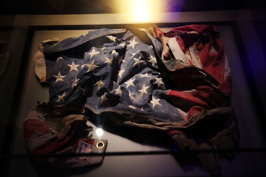 An American flag was recovered from the World Trade Center site.