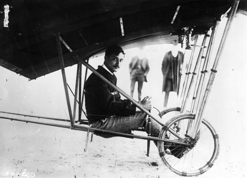 Garros at the controls of his first plane -- Santos-Dumont Demoiselle -- which he purchased in 1910. The following year he would pilot it to second place in the European Circuit race. The event had nine stages covering 1,600 kilometers (990 miles).