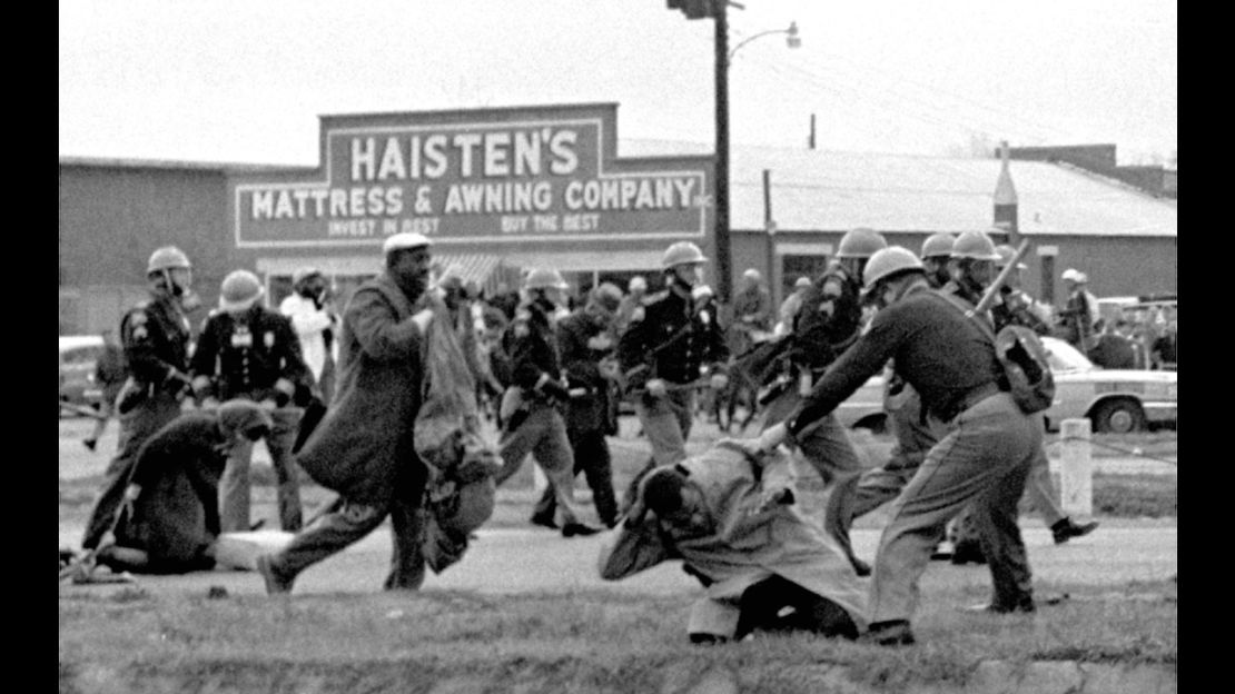 Troopers attack during the first Selma march on March 7, 1965. John Lewis, in the foreground, was among those beaten.