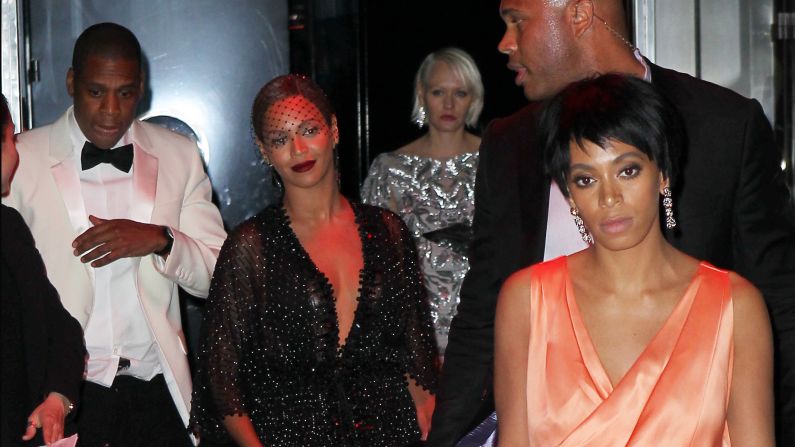Rapper Jay Z, at left in the white jacket, and his sister-in-law Solange Knowles, at right in the orange dress, <a href="http://www.cnn.com/2014/05/12/showbiz/celebrity-news-gossip/jay-z-solange-beyonce/index.html">reportedly had an altercation</a> at a Met Gala after-party Monday, May 5, at New York's Standard Hotel. Security camera footage that appeared on TMZ this past week doesn't tell the whole story, but there are plenty of pictures of the two leaving the party along with Jay Z's wife, Beyonce. <a href="http://www.cnn.com/2014/05/13/showbiz/gallery/jay-z-solange-beyonce/index.html">See more photos that were taken after the alleged tussle</a>