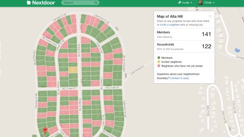 Nextdoor shows users a detailed map of their neighborhood, like this one in Atlanta, and helps them unite to prevent crime.