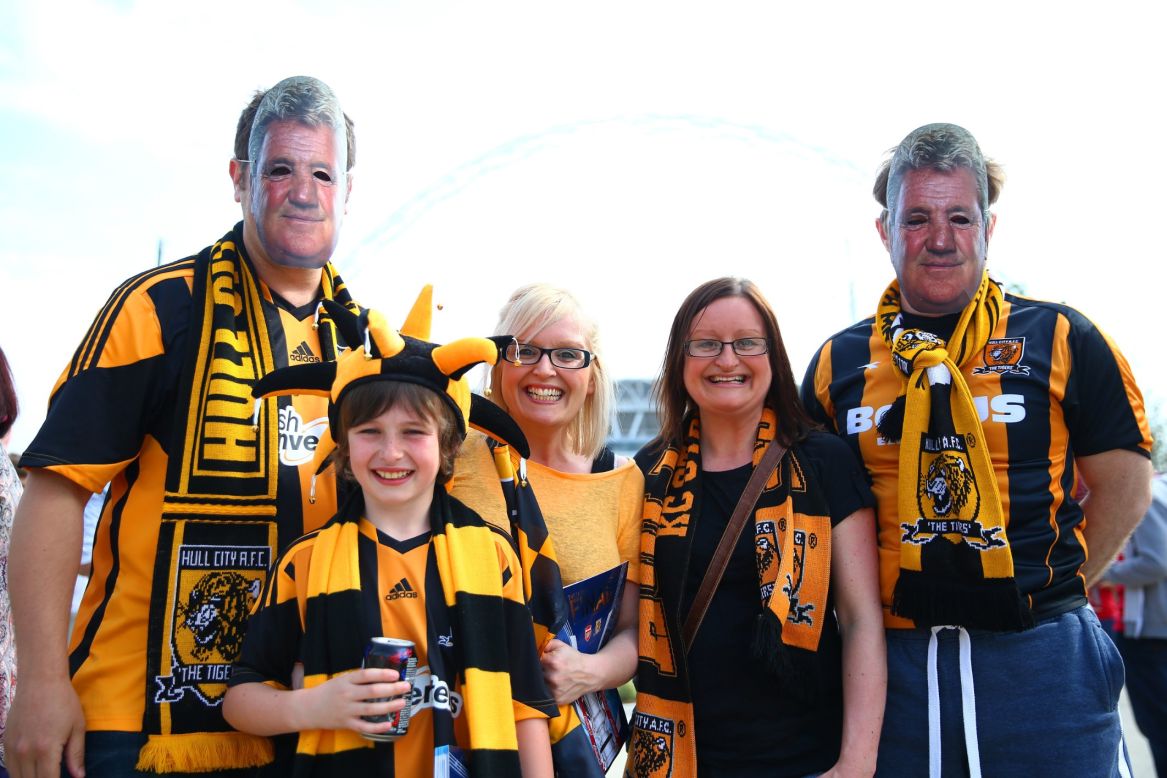 Thousands of Hull City fans have made the 200-mile trip from the north-east of England to attend the club's first-ever FA Cup final.  