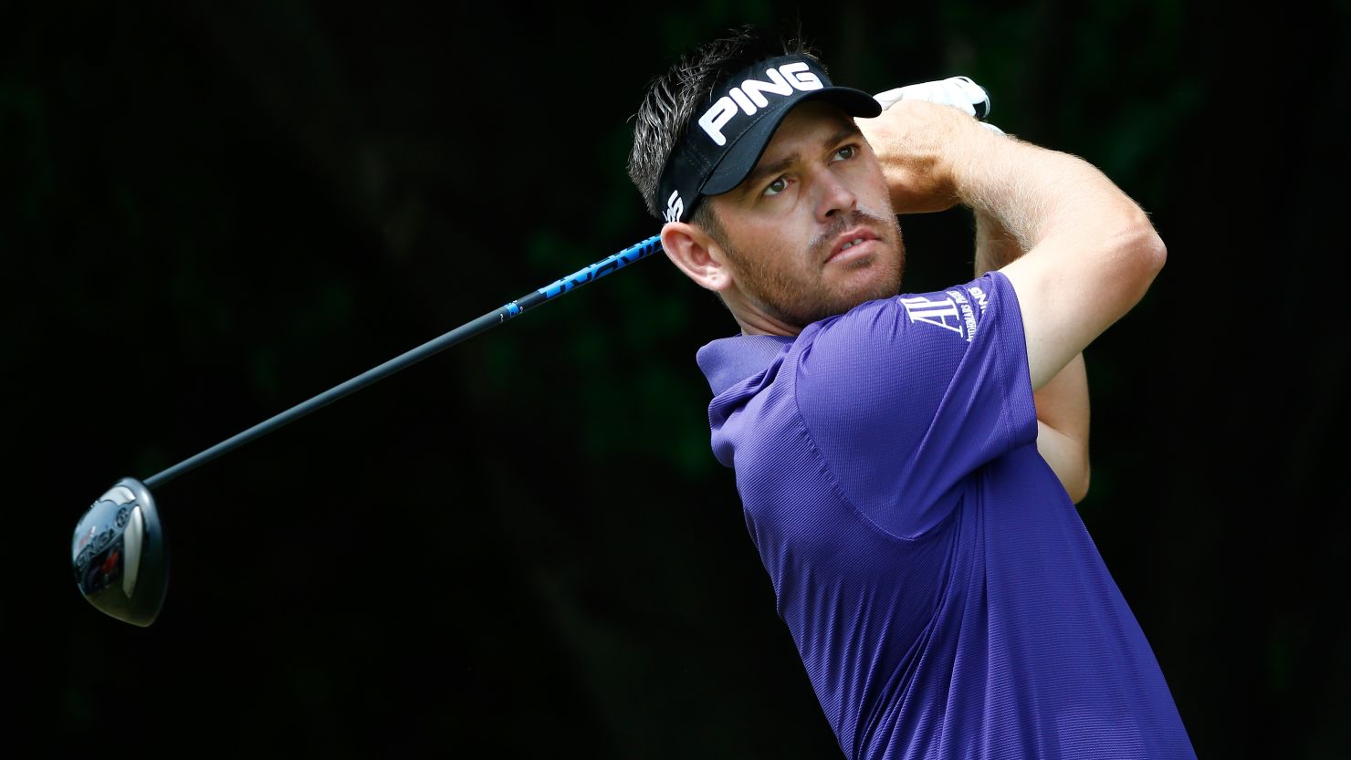 South Africa's Louis Oosthuizen plays a tee shot during the third round of the Byron Nelson Championship.