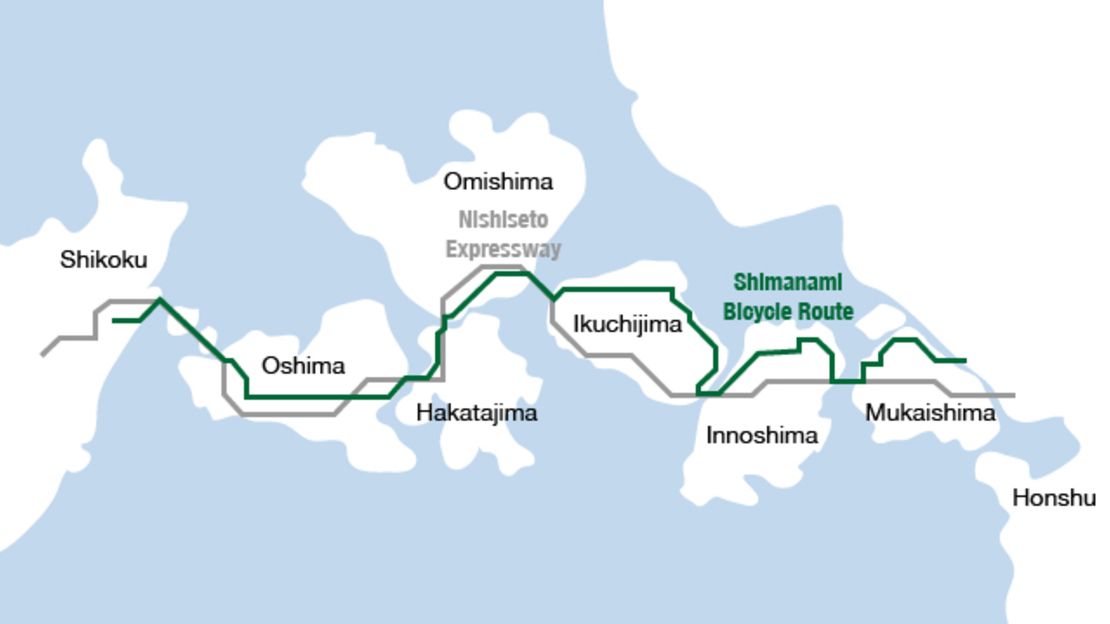 The Shimanami Kaido route.