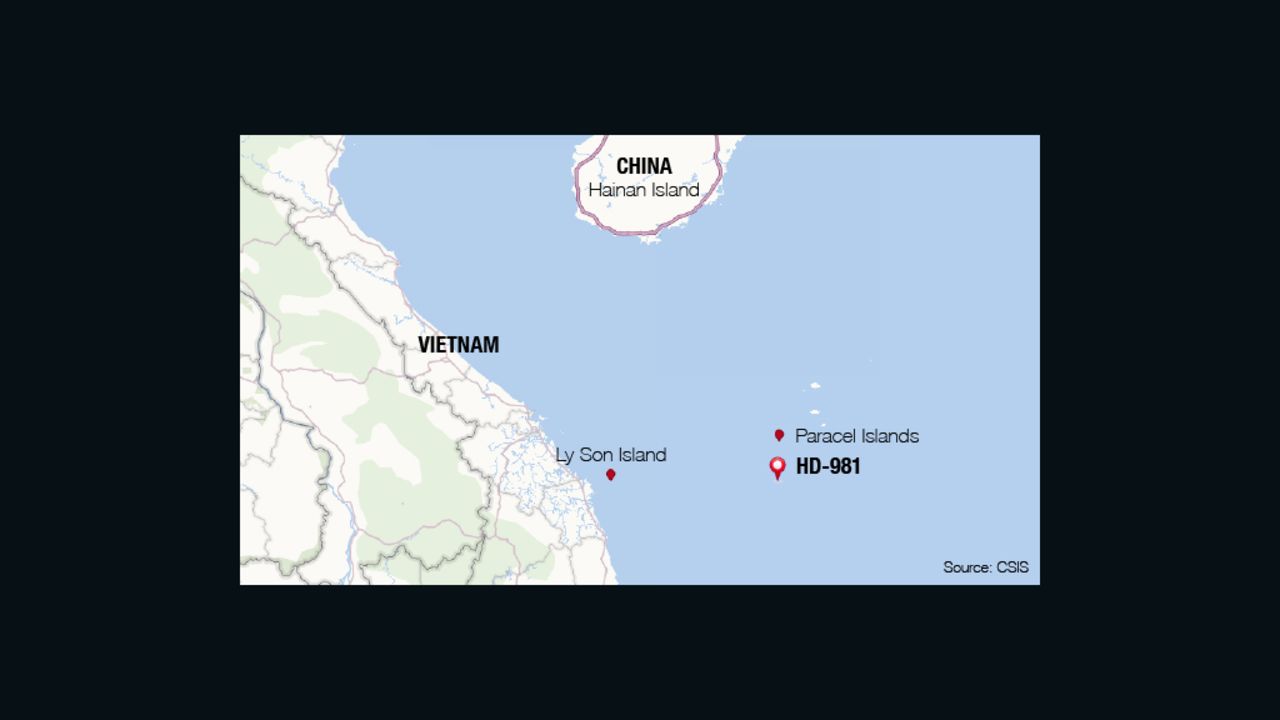 Location of China's drilling rig