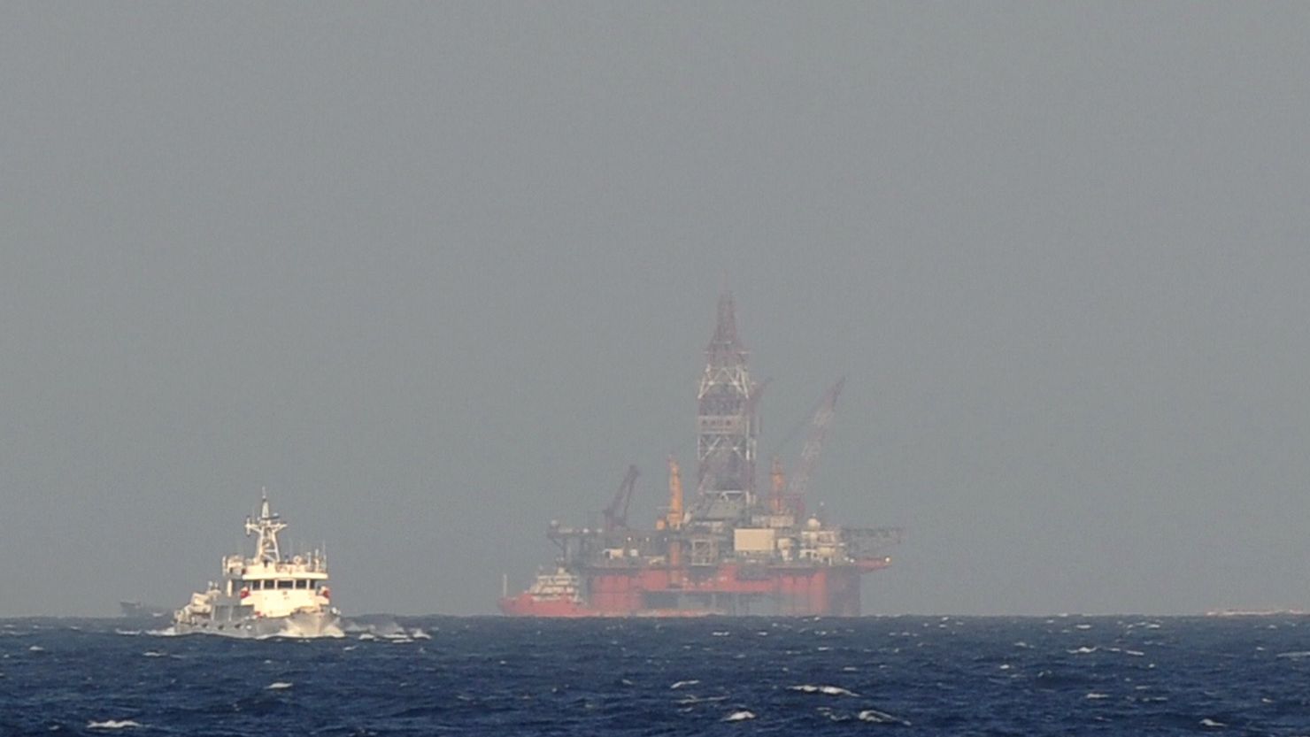 China's oil drilling rig in disputed waters in the South China Sea.