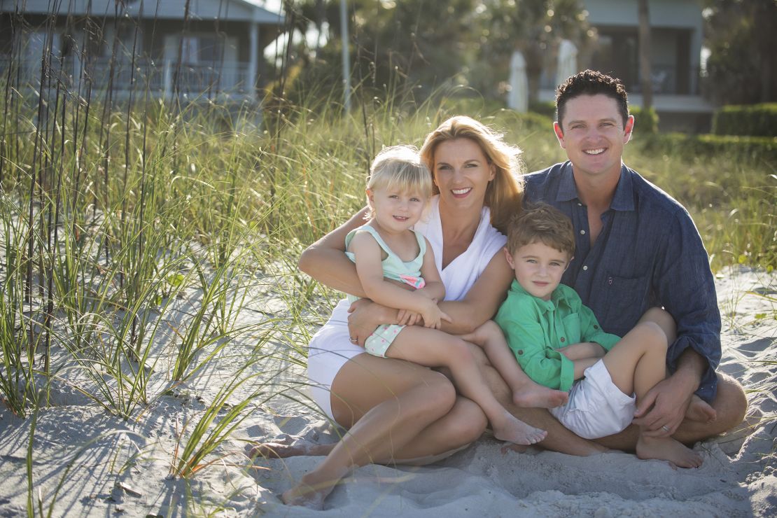 Kate and Justin Rose with their son Leo and daughter Charlotte during The Players Championship week in Ponte Vedra Beach, Florida earlier this month.