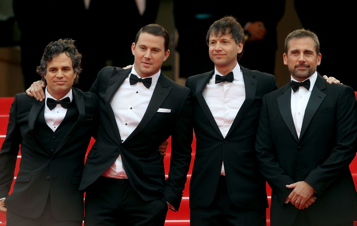 From left, actor Mark Ruffalo, actor Channing Tatum, "Foxcatcher" director Bennett Miller and actor Steve Carell on May 19