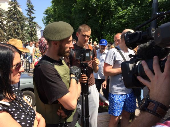 Andrey Borisov, the military leader of the separatists in Mariupol, Ukraine, says he needs more men who are prepared to fight.