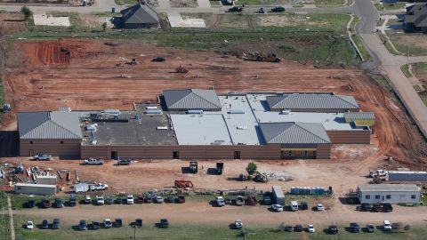 <strong>Now: </strong>The new Plaza Towers Elementary School is still under construction on May 15, 2014.